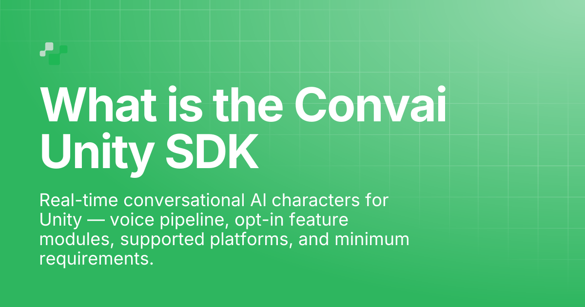 What is the Convai Unity SDK | Convai Documentation