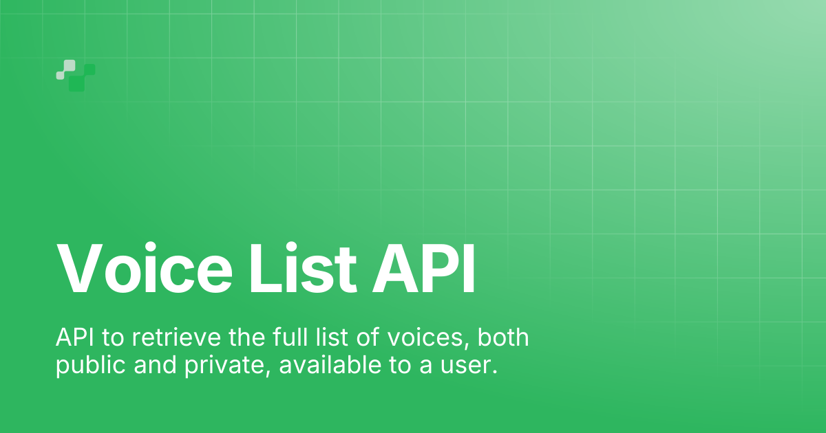 Voice List API | Convai Documentation